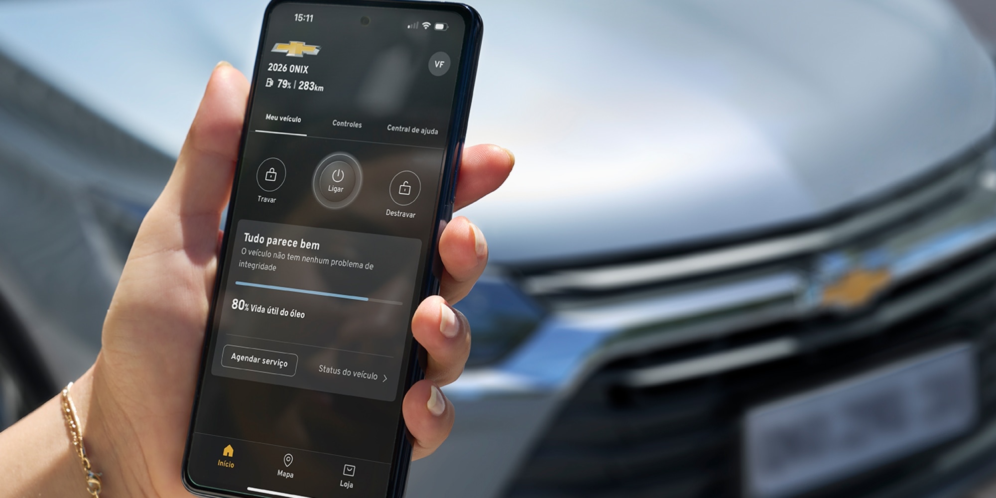 Monitore o seu Chevrolet Onix Plus 2027 com o app myChevrolet